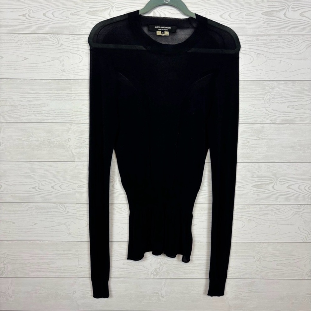 Vtg Junya Watanabe Black Sweater Blouse Long sleeve